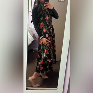 Ted Baker Connihh Floral Satin Midi Dress-WORN ONCE